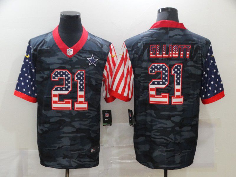 Men Dallas Cowboys #21 Elliott Camouflage national flag Nike Limited NFL Jersey->philadelphia eagles->NFL Jersey